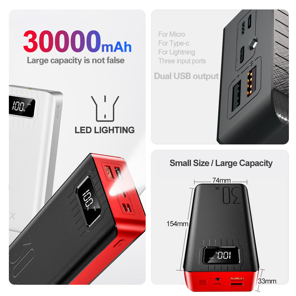 Large-capacity charging treasure 30000 mAh shell